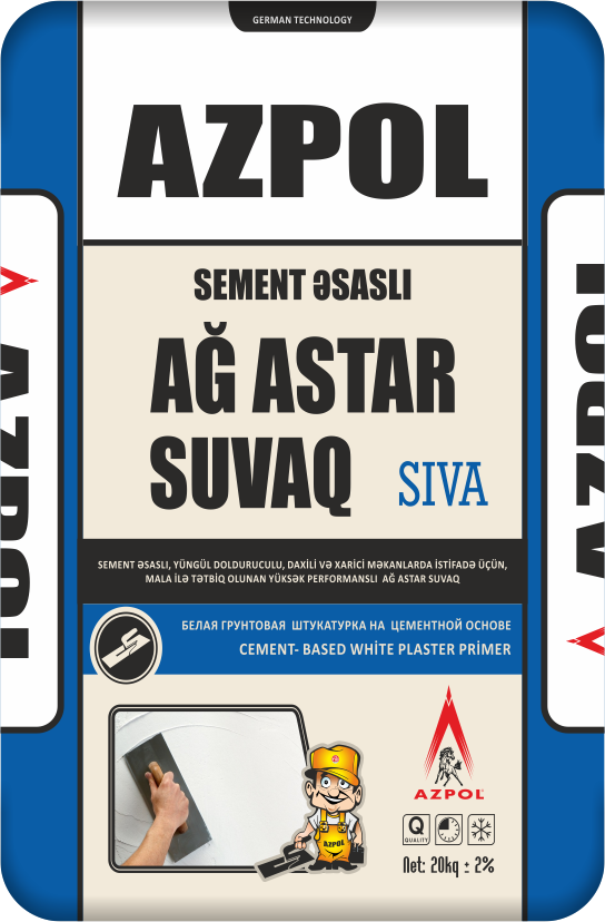 Sement Əsaslı Ağ Astar Suvaq